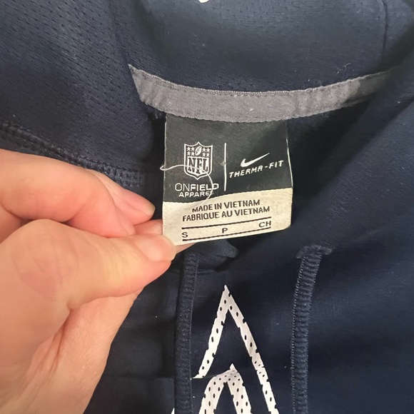 Nike Dallas Cowboys Hoodie Mens Small Therma-Fit NFL Blue Pullover Lined Pockets - Picture 6 of 7
